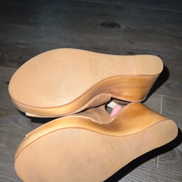 Coach Tan Peep Toe Wedges - Picture 4 of 4